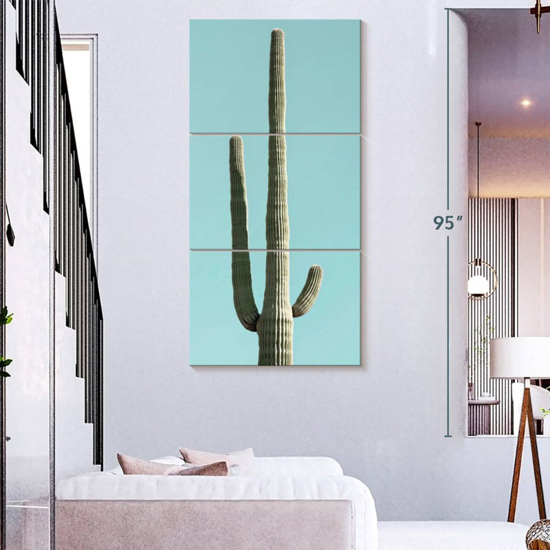Green Desert Cacti, 80" H x 39" W