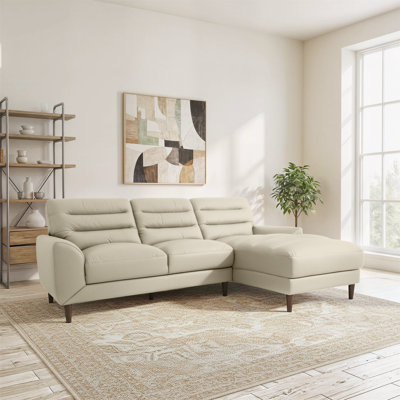 Canapé modulaire en cuir véritable Isbell
