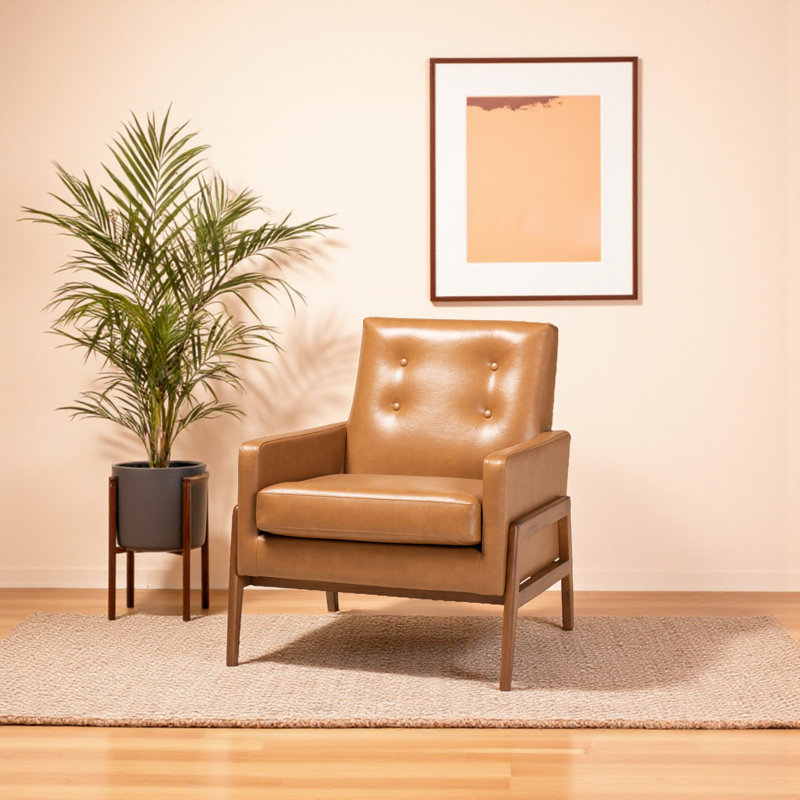 Kisner Faux Leather Accent Chair