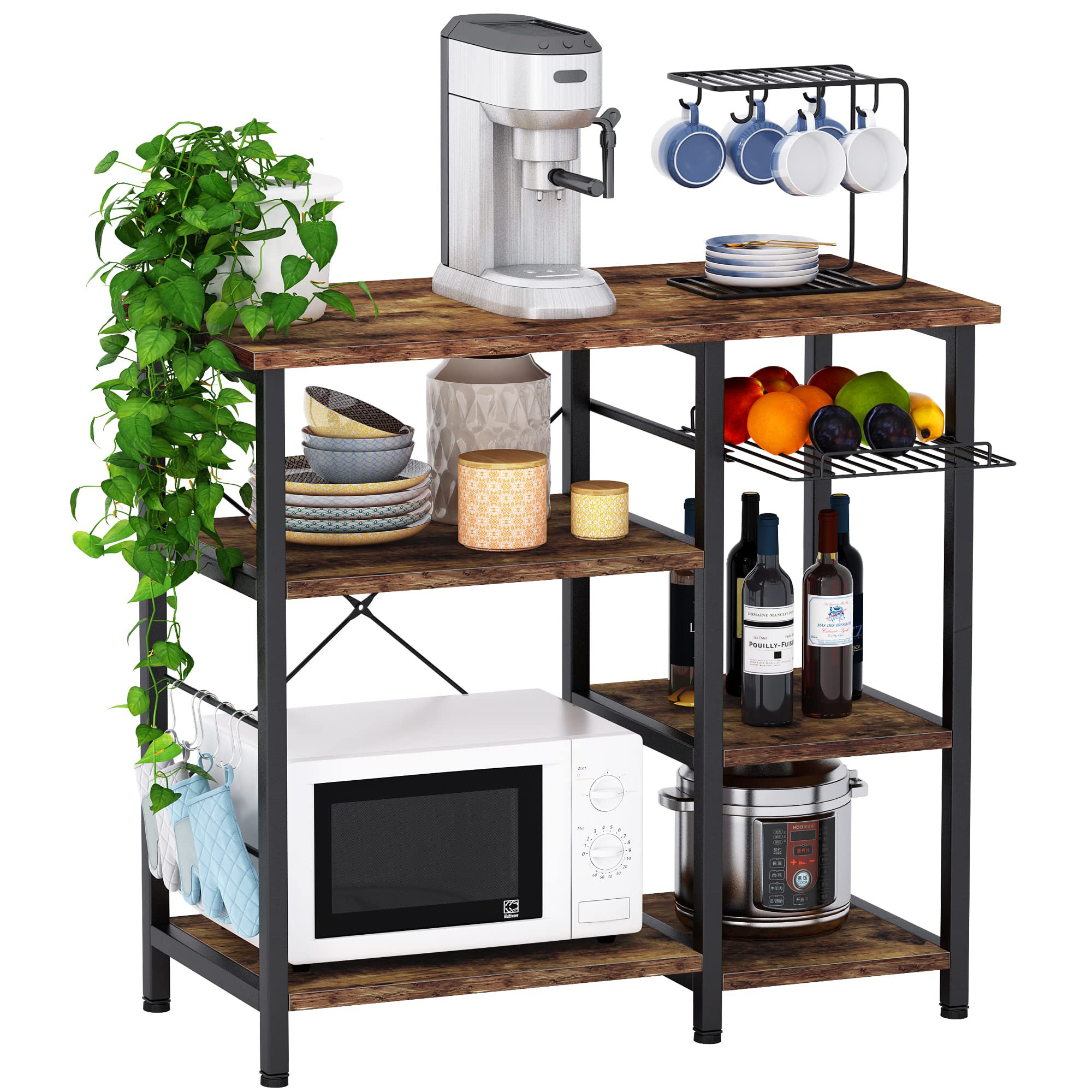 17 Stories Svara Steel Standard Baker's Rack with Microwave ...