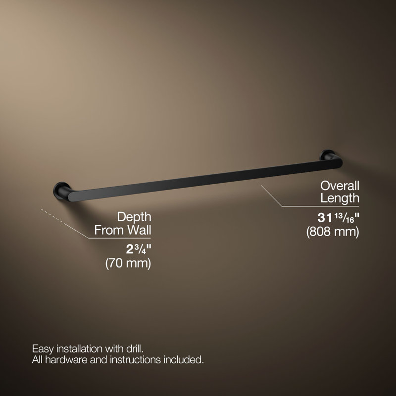 Avid Towel Bar, 30"W, Matte Black