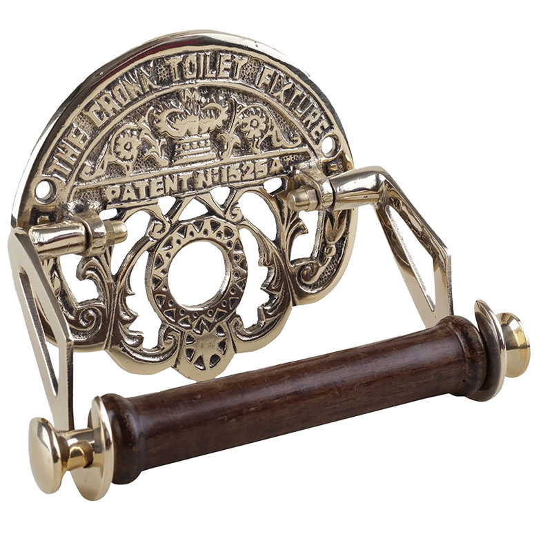 Aghen Wall Mounted Toilet Paper Holder, Brass