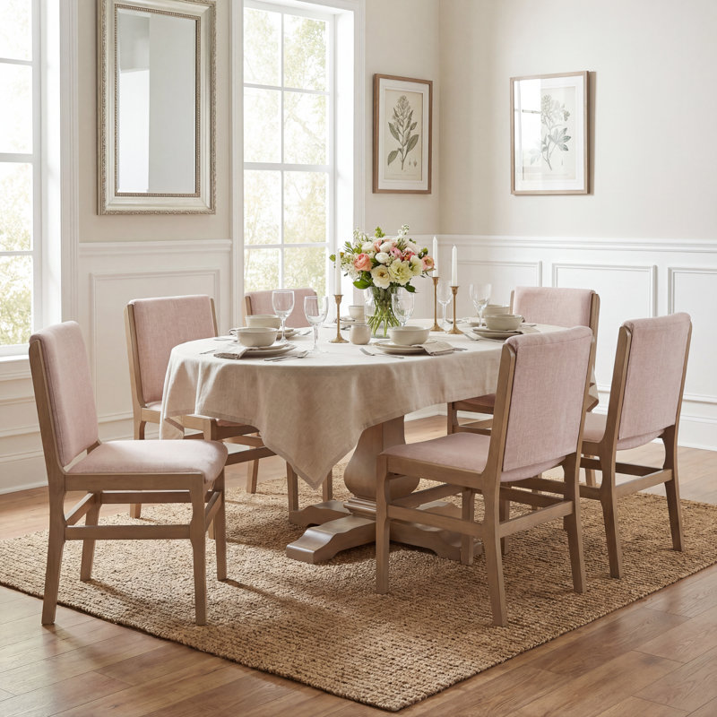 Chaises d'appoint Alagie, Frêne clair, Ensemble de 6, Beige