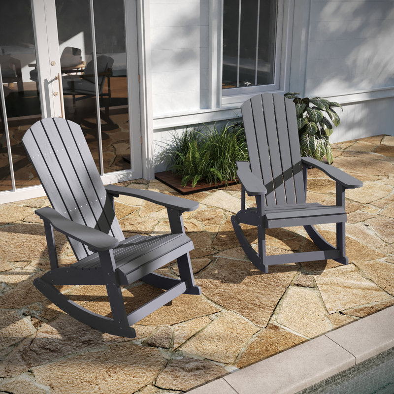 Chaise berçante en plastique, Gris clair