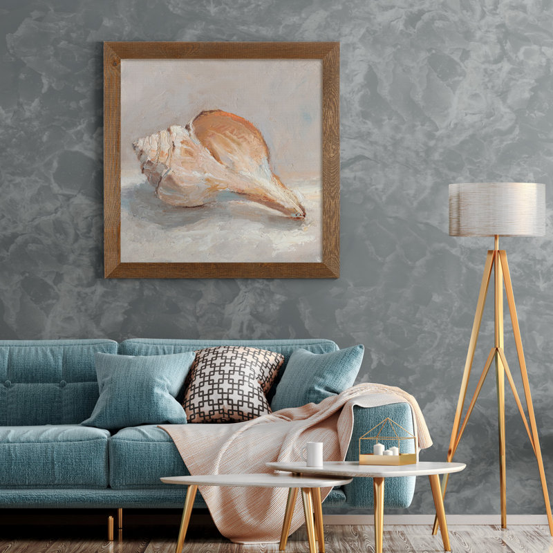 Reproduction d’art sur toile encadrée, "Impressionist Shell Study III", Érable encadré, H 21 po x l 21 po x P 1 po