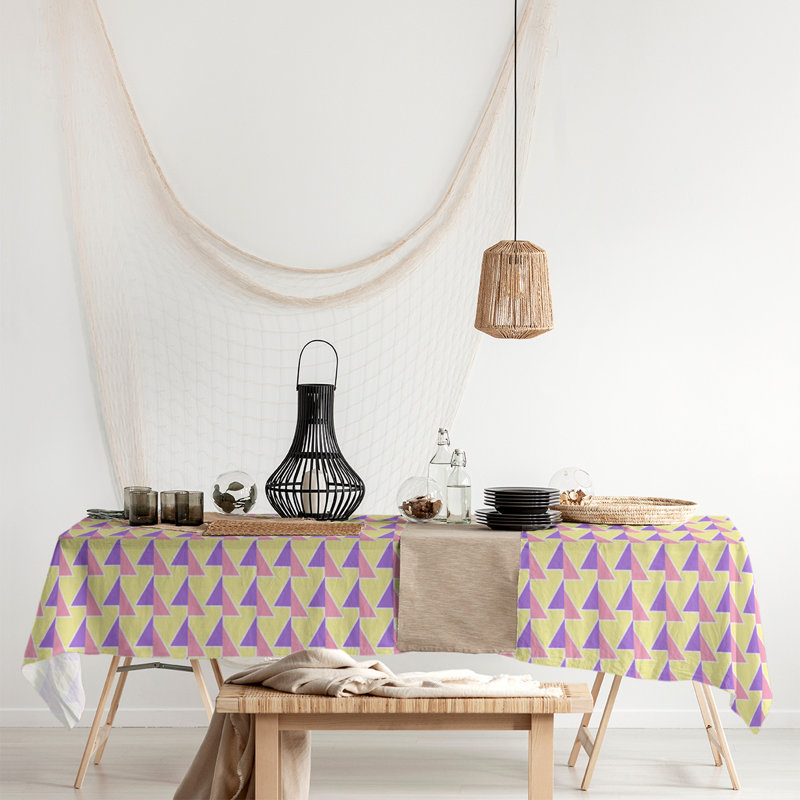 Shifted Arrows Tablecloth, Purple/Yellow/Pink