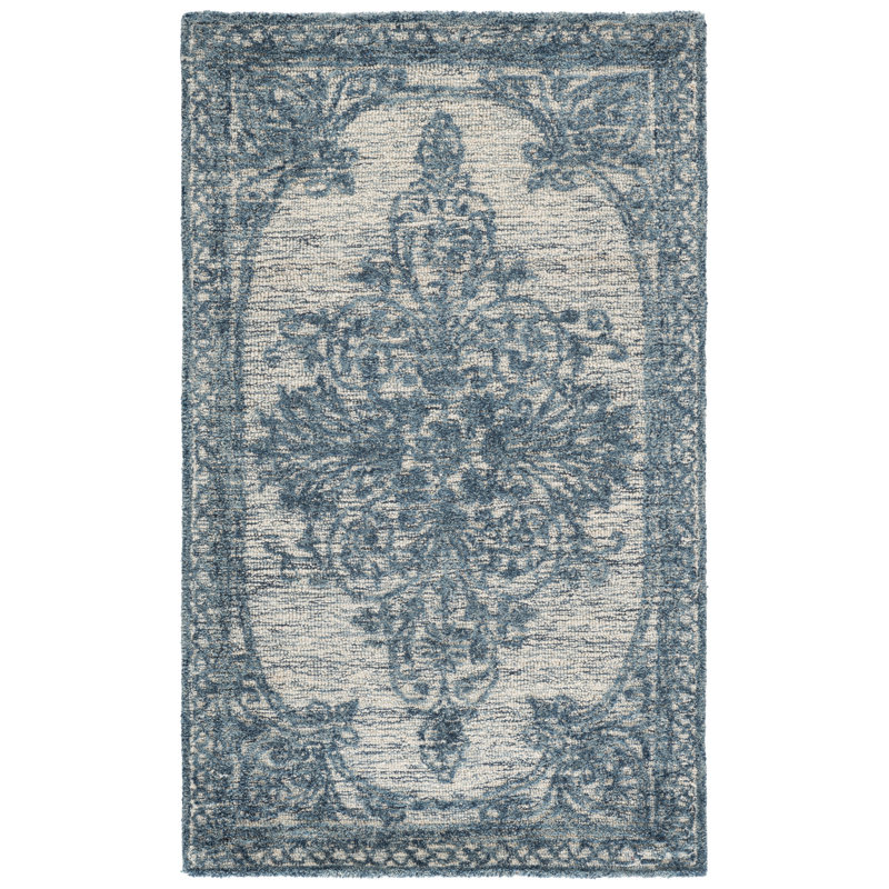 Abriam Hand Tufted Wool And Cotton With Latex Oriental Rug, Rectangle 3' x 5'
