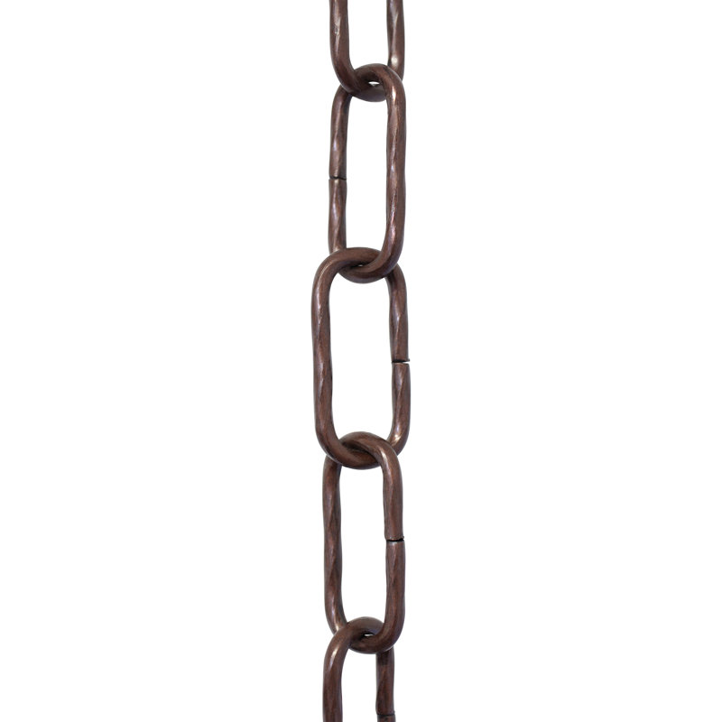 Round Decorative Solid Steel Twist Rope Link Fixture Chain or Chain Break 98 Feet, Antique Copper