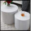 Ensemble de 2 tables basses rondes en MDF avec placage rondes, pour le salon, le bureau, la chambre à coucher, blanc