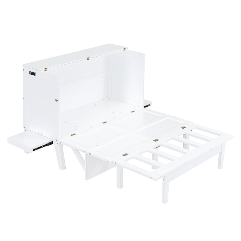 Lit double pleine grandeur avec surface et tablettes cylindriques amovibles pour l'espace et les tablettes - Transformez votre vie efficacement