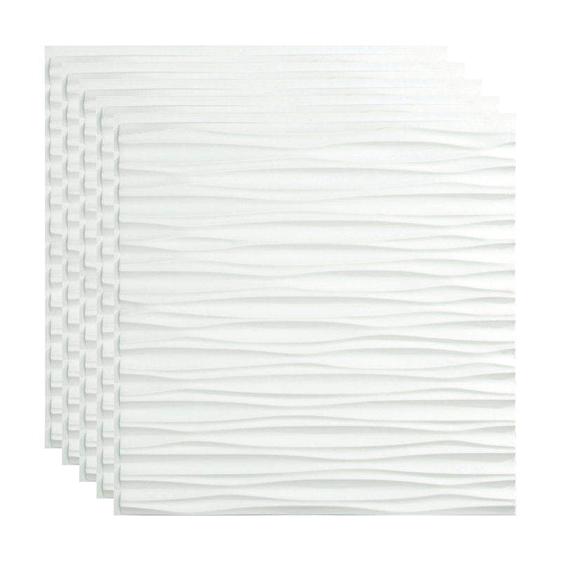 Panneau de plafond décoratif décoratif en vinyle 2 pi x 2 pi FASÄDE DAS, Blanc lustré