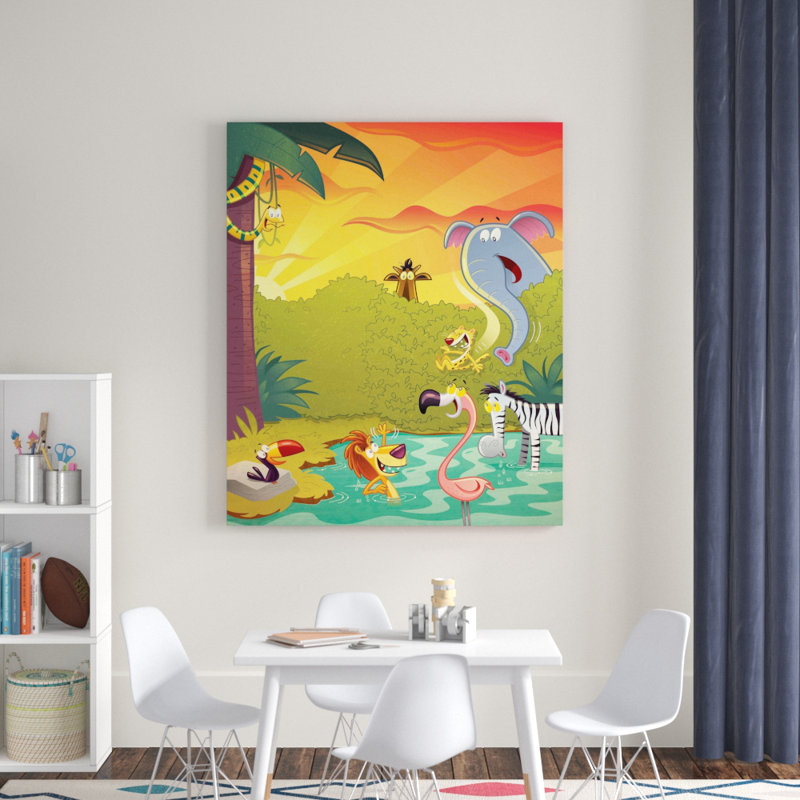 Happy Jungle - Graphic Art on Canvas