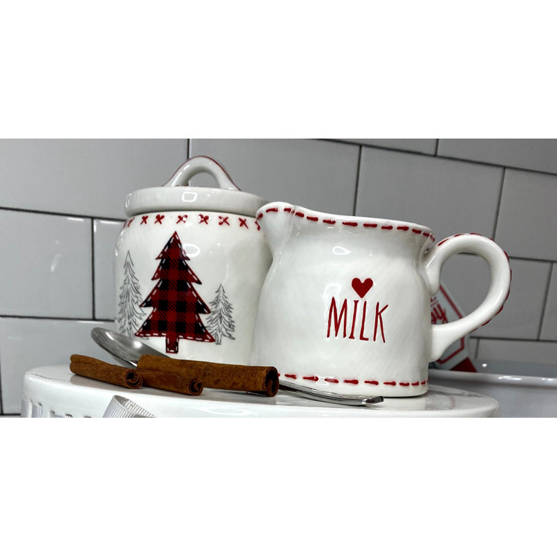 Red Vanilla Sugar & Creamer Set