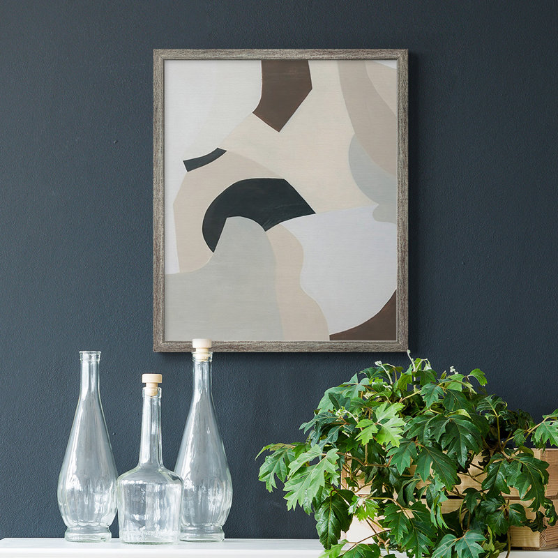 «Shifting Neutrals I», toile encadrée de qualité supérieure - prête à être accrochée, Gris, H 24 po x l 20 po