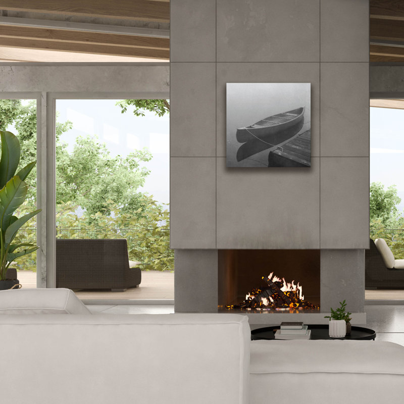«Calm Waters Canoe II BW» par Jess Aiken, H 26 po x l 26 po x P 1,5 po