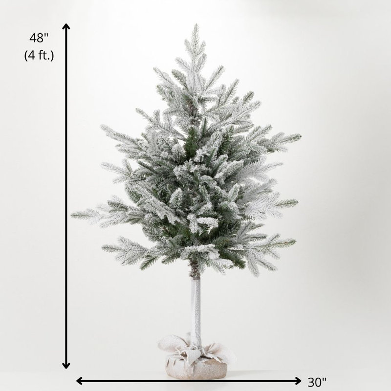 Artificial Flocked Pine Tree in Bag