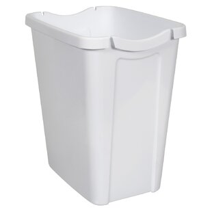 Hefty 13.3-gal Touch Lid Trash Can, White with Decorative Texture