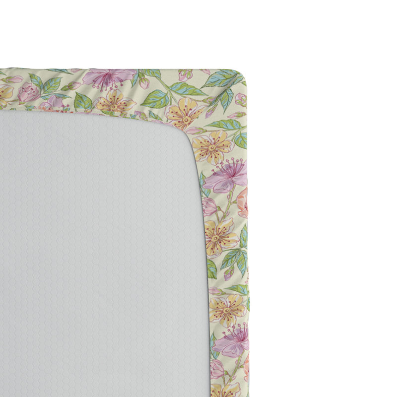 Microfiber Floral Fitted Sheet, Full Fitted Sheet