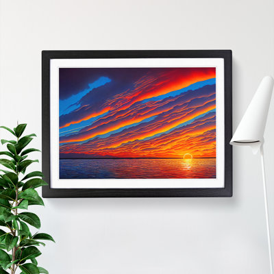 XH1022-3117X Endearing Sunset Seascape 1 Piece Single Picture Frame Wall Art