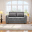 Canapé-lit convertible 61,6 po en chenille moderne avec dossier ajustable, 2 coussins, porte-gobelets, ports USB pour le salon, appartement