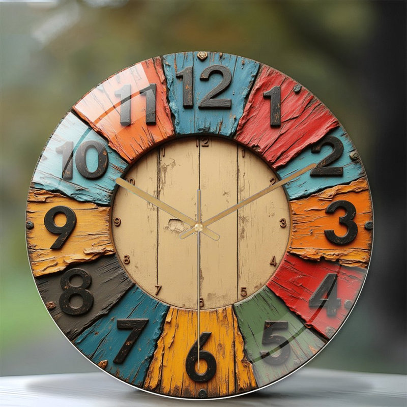 Horloge murale rustique rétro 12 pi