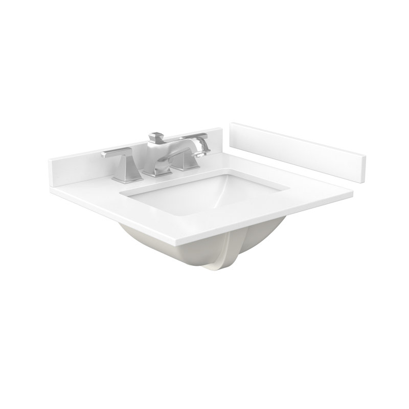 Palmilla 48" Freestanding Single Bathroom Vanity with Cultured Marble Top, Brown / Brushed Nickel, 24", White Cultured Marble