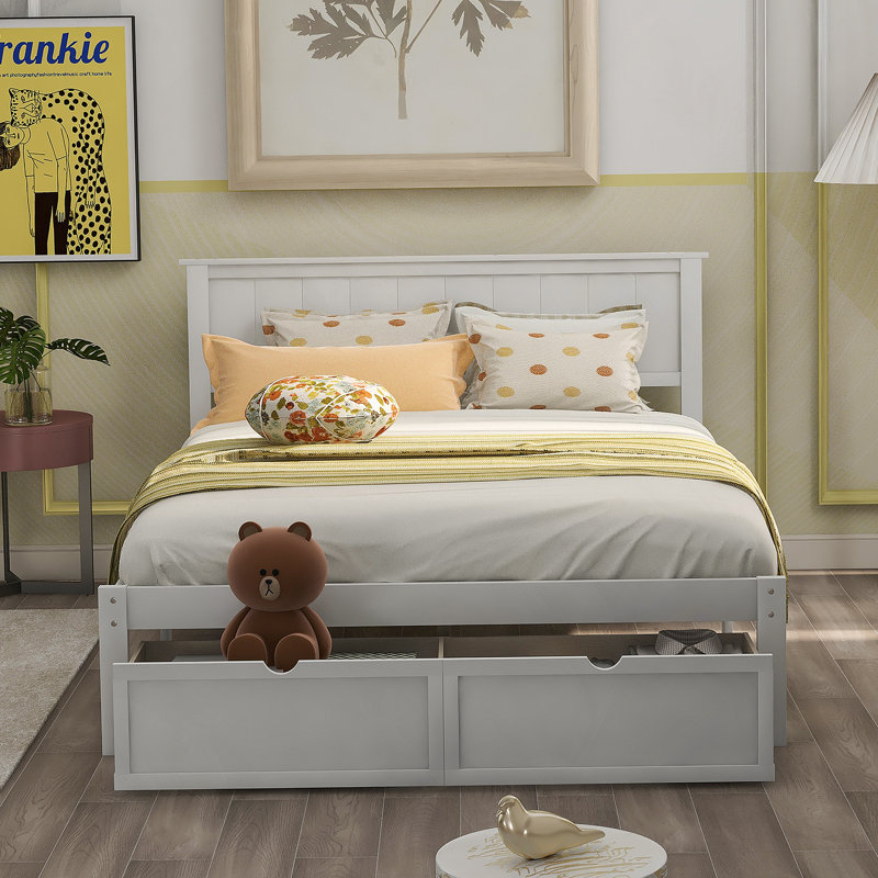 Platform Bed with Under-bed Drawers