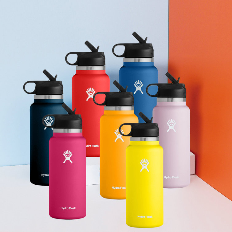 Hydro Flask 32oz New Water Cup, Leak Proof Straw Cover - Stainless Steel Water Bottle - Vacuum Insulation, Various Colors Peaceful Valley Color: Snapp
