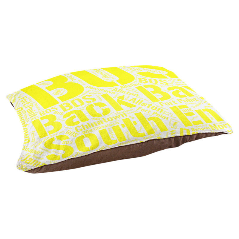 Coussin de chien « districts », Grand (l 40 po x P 30 po x H 14 po), Boston, Jaune