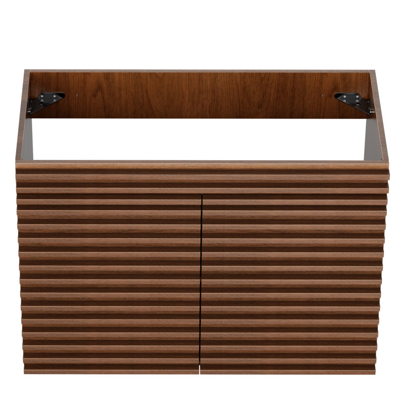 36" Wall-Mount Walnut  Bathroom Vanity Without Sink