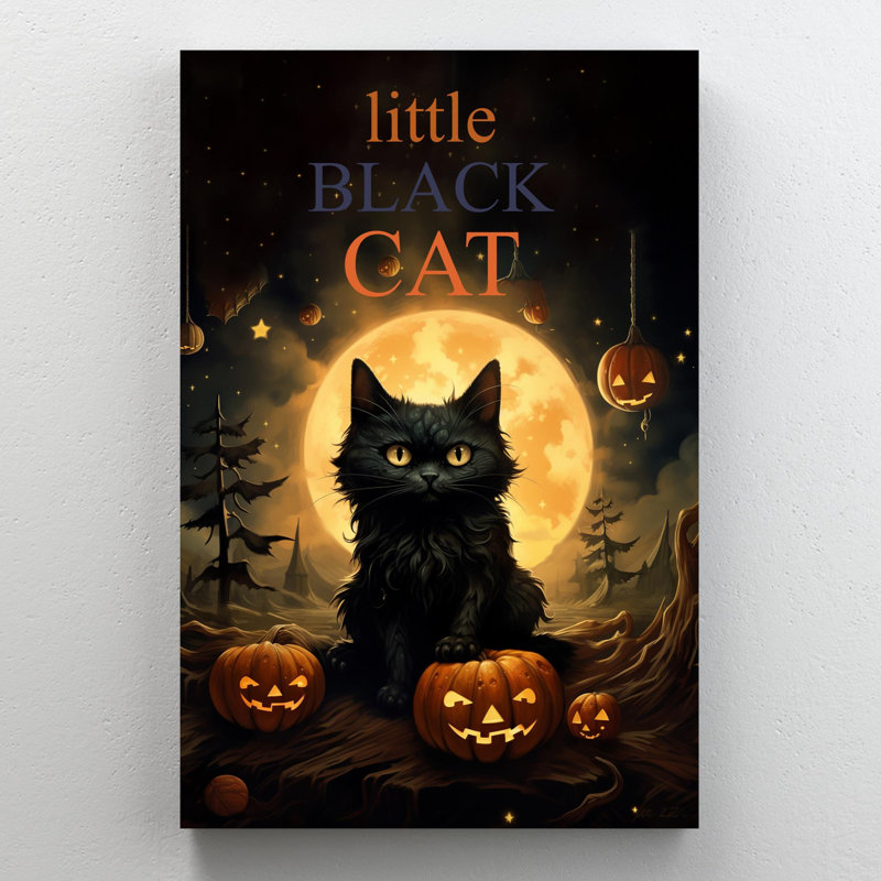 " Little Black Cat ", H 14 po x l 11 po x P 1,25 po
