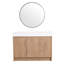 Lavabo de salle de bain en résine blanc brillant 48 po avec un trou, à rebord épais, esthétique, 46,24 po de profondeur, 18,56 de largeur, 4,61 po de hauteur, attrait esthétique moderne, hauteur, poids 66,68 lb