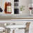 70" Faux Marble Top Metal Base Dining Table-93234940-93234941