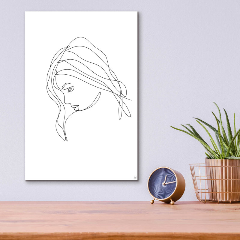 «Line Lady Portrait 4» par Line And Brush, H 16 po x l 12 po x P 0,13 po