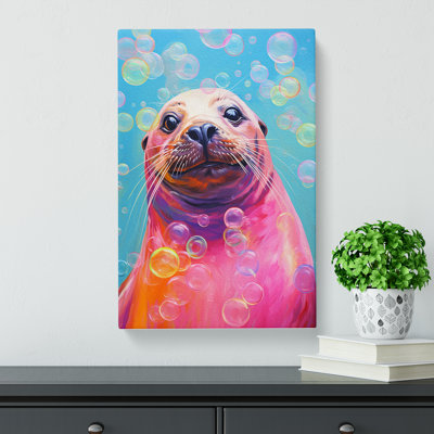 Sea Lion Bubble Gum - Wrapped Canvas