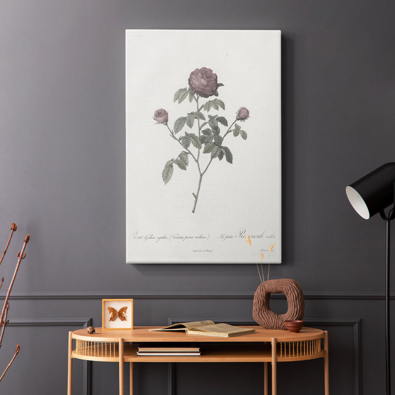 Imprimé floral rétro CXLVI - galerie enveloppée Cavas, H 18 po x l 12 po