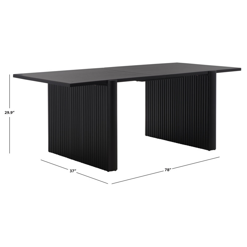 Sumrall Rectangular Dining Table, Black, 29.9" H x 77.95"L x 37"W