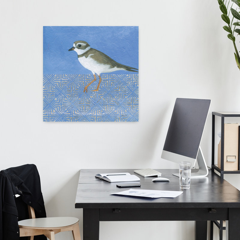 Pluvier géométrique, oiseau, art côtier, H 18 po x l 18 po