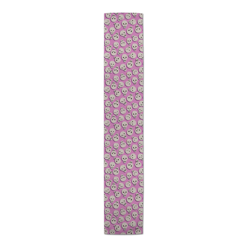 Heinar Pinky Skull Pattern Table Runner, 72" L x 16" W
