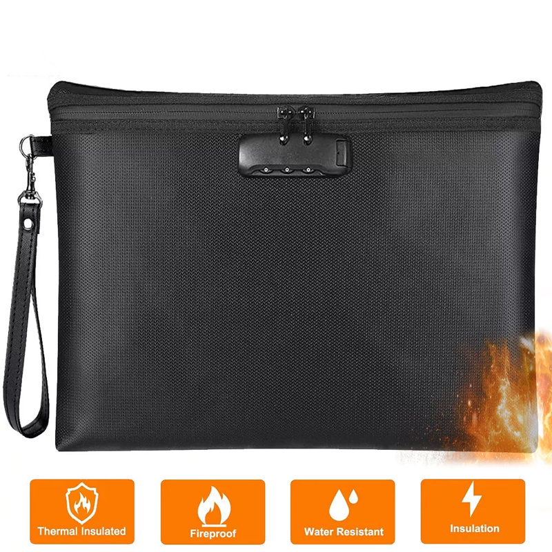 Fireproof Document Bag With Lock