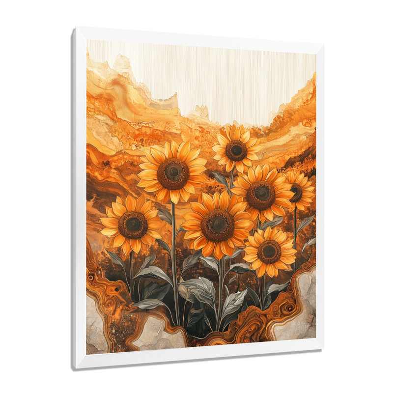 Druann - Floral Wall Art Prints, H 32 po x l 24 po, Reproduction encadrée d'une seule photo, Blanc