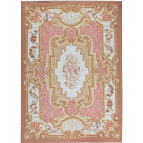Hand-Knotted High-Quality Rose and Ivory Area Rug
