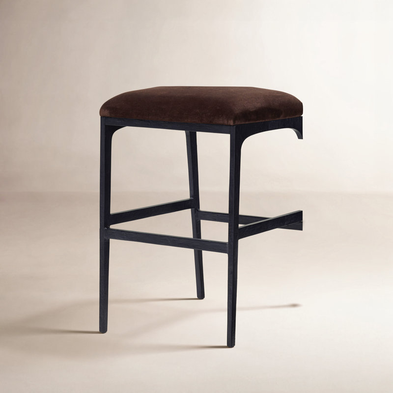 Valeene Upholstered Bar Stool with Metal Frame, Crypton Nomad Snow, Bar