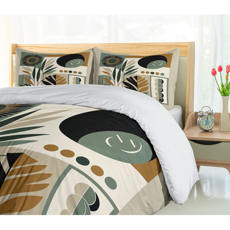 Monstera Duvet Cover, California King Duvet Cover + 2 Standard Shams