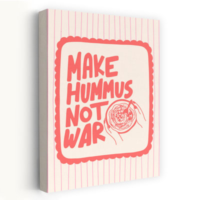 «Make Hummus Not War», art mural contemporain abstrait