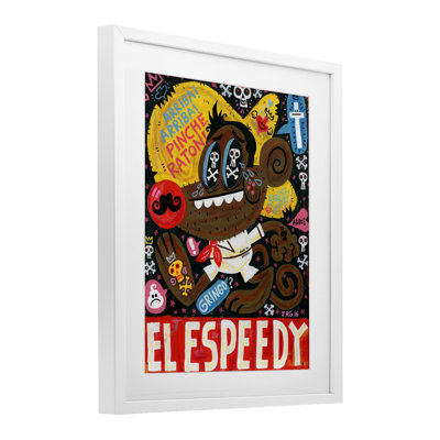 "El Speedy", collage sous verre imprimé par Jorge R. Gutierrez