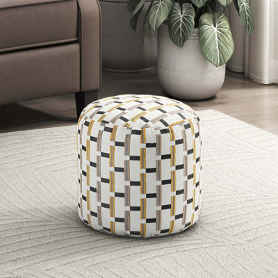 Pouf cylindrique avec tissu jacquard multicolore, repose-pieds moderne et repose-pieds, repose-pieds antidérapant, fauteuil à billes confortable, repose-pieds 1pc