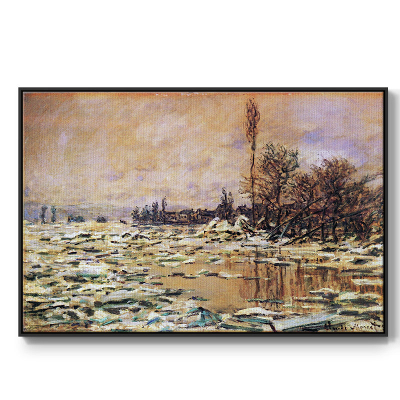 Toile tendue avec châssis Monet - 553MONET, H 17 po x l 25 po x P 2 po, Noir