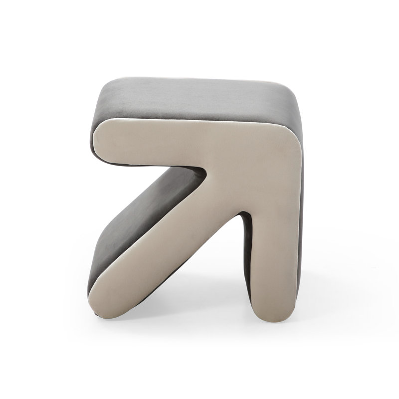 Tabouret d'appoint en bois massif et manufacturé, Gris / Beige