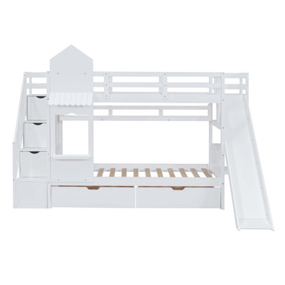 Lit superposé avec glissière et escalier Hatina
